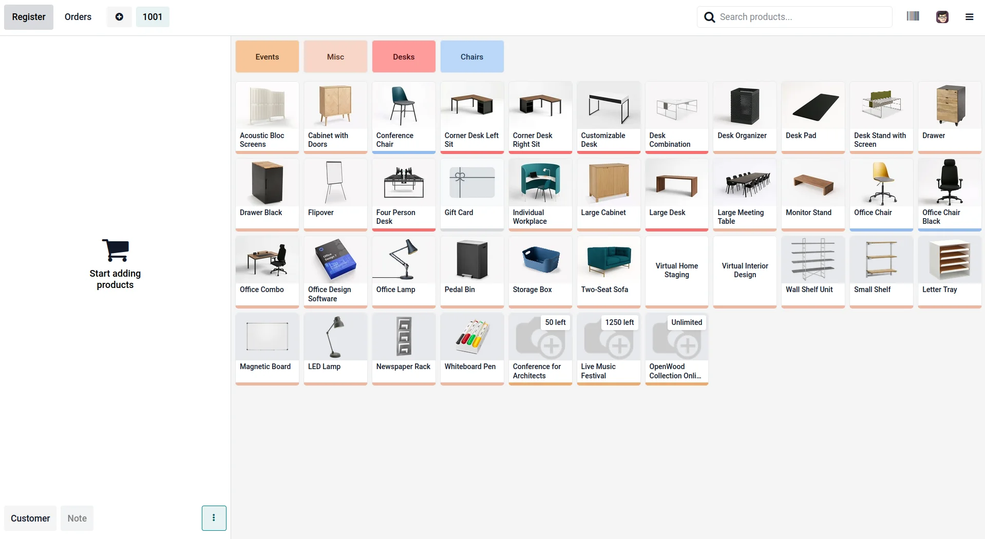 Interface Odoo Point de Vente